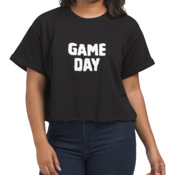 NEW GILLI Made In USA  Short Sleeve cotton/ blend  Game Day Tee black 161mn - Picture 1 of 2